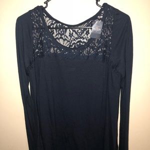 Hollister blue lace top
